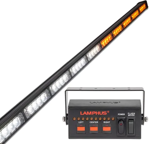 LAMPHUS SolarBlast SBLS104 barra de luces LED de alerta de emergencia e indicación de tránsito, 47 pulgadas, 40 W - ÁMBAR AZUL, ámbar / blanco