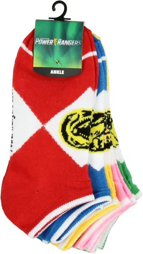 Miniatura 3 de Bioworld Calcetines Power Rangers para adultos diseño de personajes para adultos paquete de 5 calcetines de tobillo que no se ven Varios