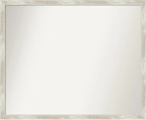 Amanti Art Espejo de baño plateado para sobre el fregadero, 28 x 34 pulgadas, espejo de tocador rectangular estrecho metálico agrietado, marco de