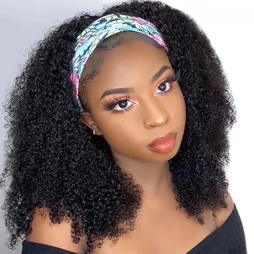 Miniatura 20 de Aiterina Peluca con Diadema de Cabello Humano Ombre con Mechas Rizado Peluca de Cabello Humano Pelugas con Diadema para Mujeres Negras Sin Encaje