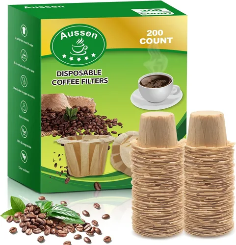 Aussen Filtros de papel desechables para café, reemplazo para filtros Keurig, compatible con todos los filtros de una sola porción de Keurig,