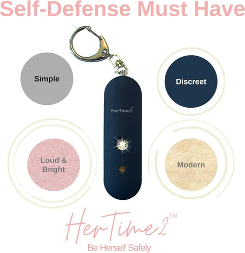 Miniatura 6 de HerTime2 Alarma Personal para Mujeres Adultos Personas Mayores – Viaja Seguro e Impermeable Sirena de Autodefensa – Llavero de Seguridad – Extra