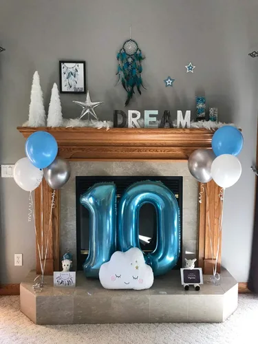 Miniatura 5 de Globo del número 3, globos de papel de aluminio con helio, decoraciones de fiesta infantil de 3º cumpleaños para niños, color azul, 40 pulgadas