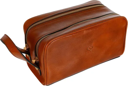 Miniatura 8 de Time Resistance Bolsa de cosméticos de cuero - Kit de aseo italiano Dopp (negro)