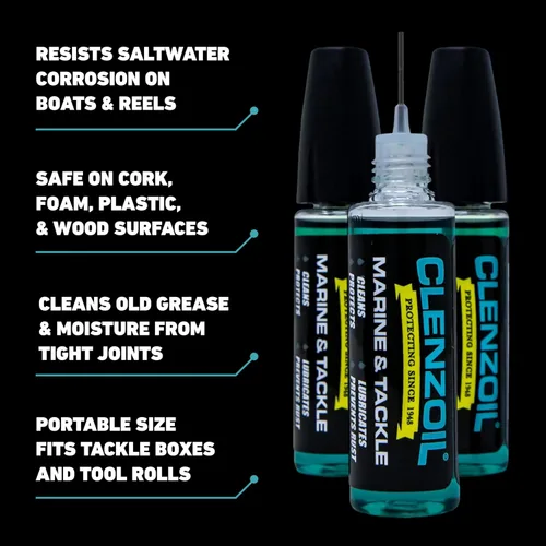 Miniatura 5 de CLENZOIL Marine & Tackle - Lubricante de aceite para equipos de pesca - para carretes de cuidado de peces, motores de barcos, descensores y más