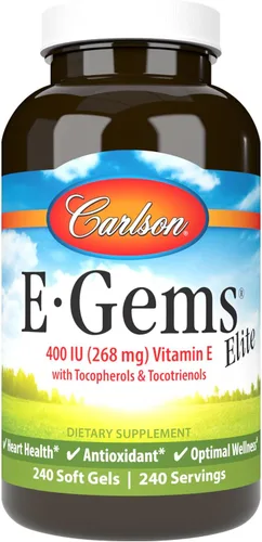 Miniatura 8 de Carlson - E-Gems 400 UI (268 mg), vitamina E de origen natural, bienestar óptimo, 140 geles blandos