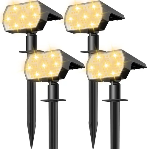 Miniatura 10 de NYMPHY Luces solares para exteriores, impermeables, IP68, 56 LED, 3 modos de iluminación, funciona con energía solar, luces solares para paisaje