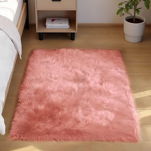 Miniatura 72 de Goolela Alfombra esponjosa de piel sintética de oveja sintética de 4 x 6 pies, color gris, para dormitorio, mesita de noche, alfombra suave de felpa