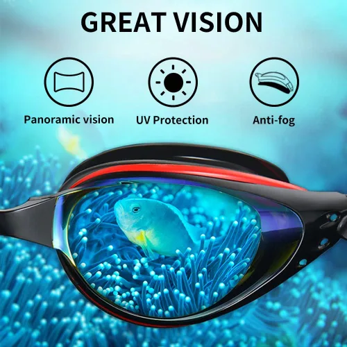 Miniatura 2 de Gafas de natación miope, Gafas de natación de visión corta Recubrimiento Espejo Negro 19
