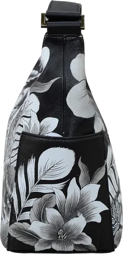 Miniatura 3 de Anuschka Bolso de mano de cuero genuino para mujer Hobo clásico con bolsillo lateral
