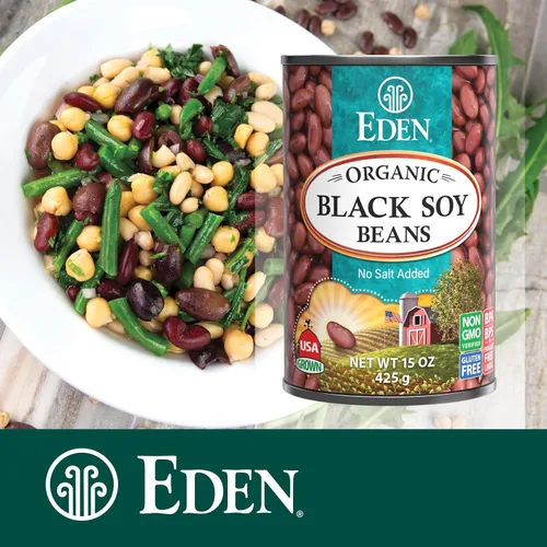 Miniatura 6 de Eden Soja negra orgánica, lata de 15 onzas (paquete de 12), proteína completa, sin sal, sin OMG, sin gluten, vegano, Kosher, cultivado en Estados