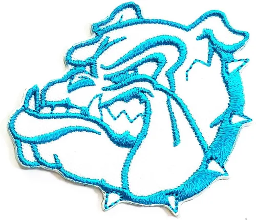 Miniatura 9 de Parche bordado de cabeza gris Bulldog Pitbull de dibujos animados de animales de dibujos animados lindo cachorro carlino perro Pitbull Bulldog perro