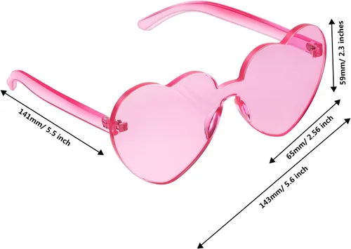 Miniatura 2 de Maxdot - Lentes de sol transparentes sin marco con forma de corazón para fiestas