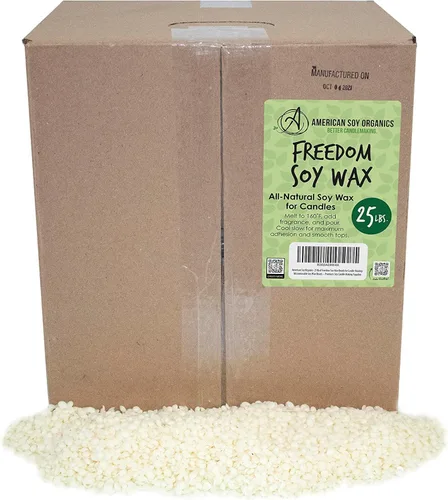 American Soy Organics Freedom Cuentas de Cera de Soja para Hacer Velas - Suministros Naturales para Hacer Velas - Cera para Velas Sin Parafina, Sin