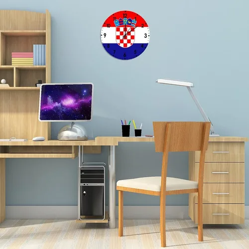 Miniatura 320 de Cheyan Reloj de pared con bandera de Canadá de 12 pulgadas, silencioso, sin tictac, de PVC, funciona con pilas, reloj redondo decorativo, regalo