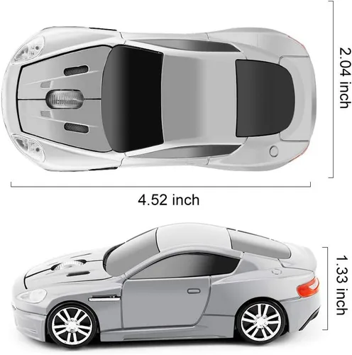 Miniatura 7 de Inalámbrico Coche Deportivo Ratón Ordenador Portátil Ratones Ópticos Ratones USB 2.4GHz (Plata)