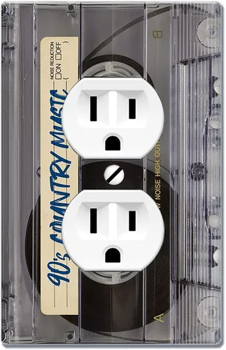 Miniatura 5 de WIRESTER Placa de pared dúplex con cubierta de salida - Cinta de casete transparente retro Hip Hop