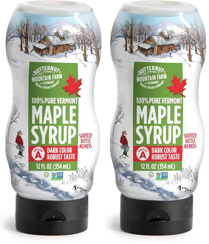 Miniatura 5 de Butternut Mountain Farm Pure Vermont - Jarabe de arce, orgánico, grado A, ámbar rico, botella de 12 onzas, fácil de apretar (paquete de 2)