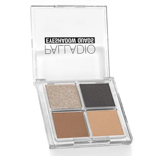 Miniatura 9 de Palladio Quads de sombras de ojos, mate mezclable pigmentado aterciopelado, acabados metálicos y brillantes, fórmula cremosa, paleta de sombras