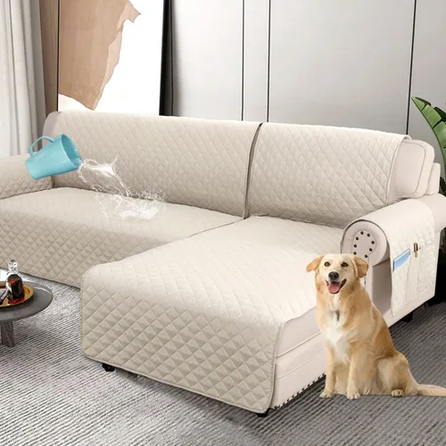 Miniatura 11 de H.VERSAILTEX Fundas de Sofá Seccional 100% Impermeables de 2 Piezas Fundas de Sofá en Forma de L Lavables para Perros Antideslizantes