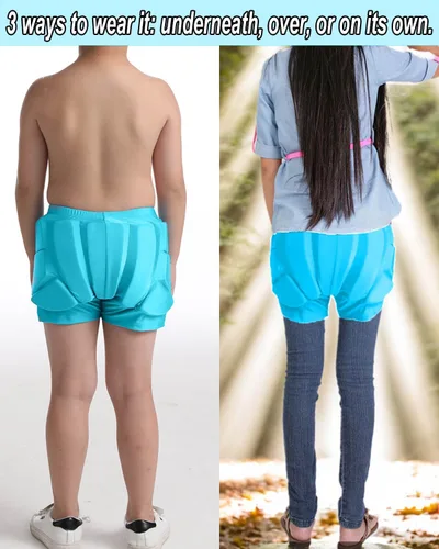 Miniatura 5 de Reomoto Almohadillas de protección de cadera para niños, pantalones cortos de esquí, patinaje, snowboard, almohadillas de protección de cadera