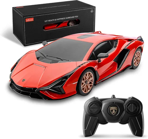 Miniatura 17 de BEZGAR Auto a control remoto con licencia RC, auto de juguete Lambo a escala 1:24 para niños, modelo Lambo Aventador SVJ a control remoto eléctrico