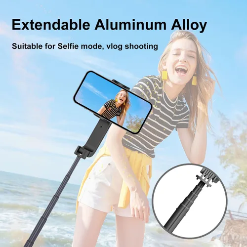 Miniatura 5 de Estabilizador de cardán para selfie, soporte para teléfono con trípode remoto inalámbrico, 1 eje, portátil, cardán para Tiktok Vlog Youtuber