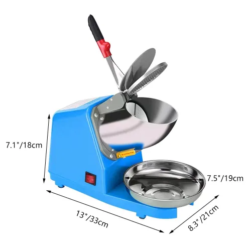 Miniatura 2 de Yahpetes Máquina eléctrica de hielo afeitado, 1 unidad, trituradora de hielo de doble cuchilla, máquina de cono de nieve, 187 lbs/hora para uso