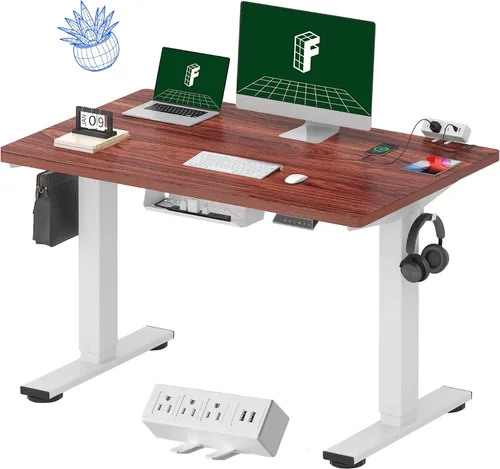 Miniatura 27 de FLEXISPOT EN2 Escritorio de pie de una pieza completa con regleta de alimentación de abrazadera, escritorio eléctrico de altura ajustable de 40 x 24