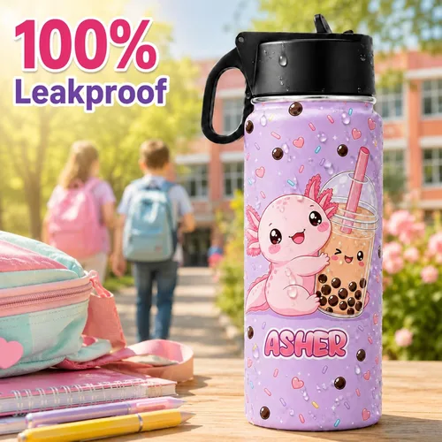 Miniatura 6 de Personalized Kids Water Bottles with Name for School Double Wall Custom 18 oz Stainless Steel Insulated Water Cup with Straw Lid Customized Gifts