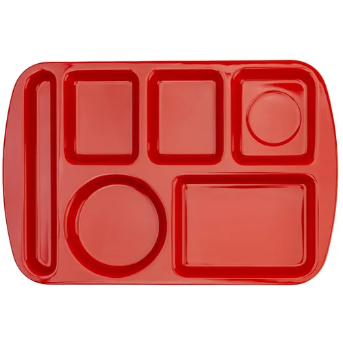 Miniatura 17 de G.E.T. Bandeja escolar para cafetería con 6 compartimentos, para zurdos, 10 x 14 pulgadas, verde bosque (paquete de 4)