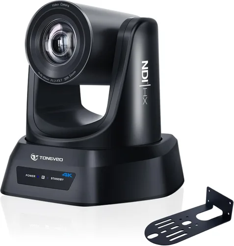 TONGVEO 4K NDI Cámara PTZ con seguimiento automático AI 20X Zoom óptico HDMI Transmisión en vivo IP SDI USB3.0 PoE LAN Soporta para adoración en la