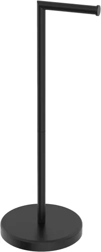 BWE Soporte de papel higiénico para baño, color negro mate SUS304, soporte independiente de papel higiénico para piso, adecuado para dormitorios,