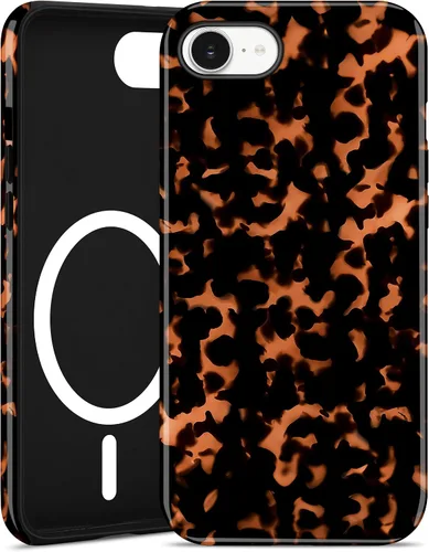 Miniatura 119 de Jusy Compatible con MagSafe Brown Tortoise Shell Print Phone Case para iPhone 7/8/SE, funda protectora magnética de lujo de TPU suave