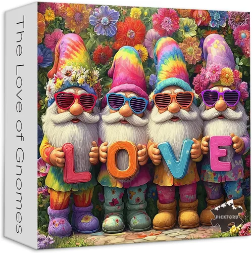 Miniatura 12 de PICKFORU Rompecabezas de 1000 piezas de gnomos de festival para adultos, lindos rompecabezas de enanos de diamantes, rompecabezas de colección