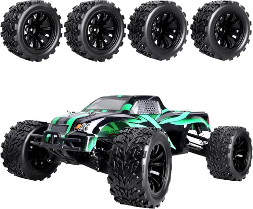 Miniatura 6 de HobbyPark Neumáticos y ruedas para camiones RC montados prepegados de 0.472 in, neumáticos de 2.8 con insertos de espuma para Traxxas Rustler