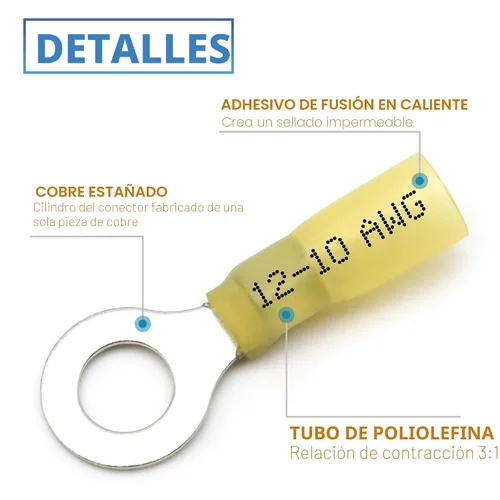 Miniatura 4 de 90 piezas de conectores de cables termorretráctiles eléctricos - Kit de Oiojuct para alambres marinos y automotrices, surtido de terminales