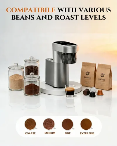 Miniatura 6 de C1 - Mini máquina de café expreso compacta con café molido, cafetera portátil recargable, pequeña máquina de espresso eléctrica para viajes