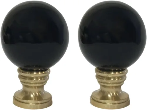 Miniatura 14 de Royal Designs Esfera de cerámica de 1.75 pulgadas para pantalla de lámpara, blanco, base de latón pulido