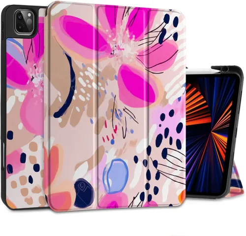 Miniatura 20 de DONGKE Funda para iPad Pro de 12.9 pulgadas 6ª generación 2022, soporte para lápiz integrado + soporte triple + encendido automático/apagado + funda