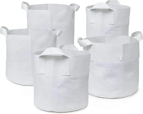Miniatura 23 de 247Garden Paquete de 2 bolsas de cultivo de 200 galones/macetas de tela de aireación con asas (300 GSM, negro, 24A x 50D)