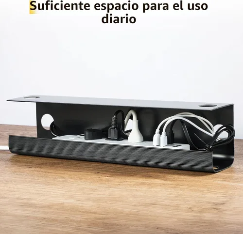 Miniatura 4 de Yecaye - Paquete de 2 organizadores de cables para debajo del escritorio, bandeja de gestión de cables de 80 cm para debajo del escritorio
