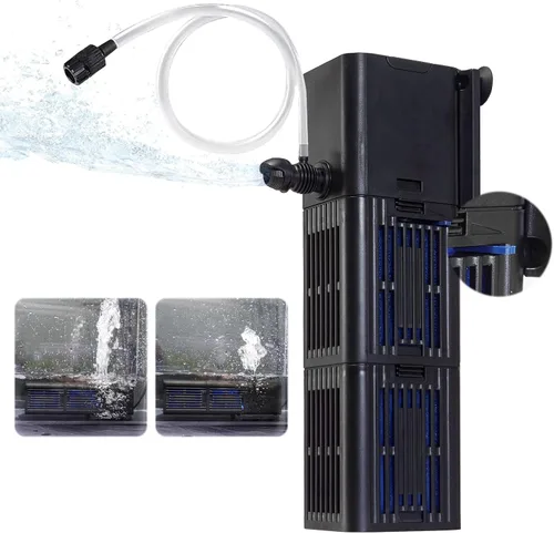 Miniatura 13 de TARARIUM Filtro de Acuario 260GPH para Tanque de Peces de 30-75 Galones, Filtración Interna Sumergible Bioquímica Silenciosa Bomba Potente