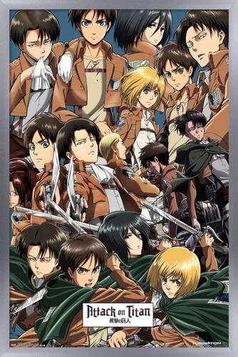 Miniatura 15 de Trends International Attack on Titan - Póster de pared, 22.375 x 34 pulgadas, póster y paquete de montaje Versión con marco negro