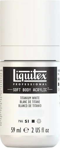 Liquitex Professional Soft Body - Pintura acrílica, botella de 2 onzas (59 ml), blanco titanio Titanio Blanco