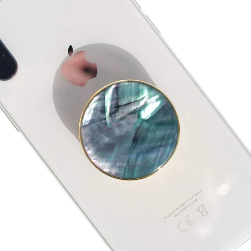 Miniatura 21 de OnTheGrip Lindo diseño de concha marina natural en forma redonda, soporte de teléfono móvil plegable para smartphone, tablet, accesorio
