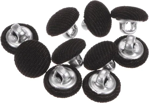 Miniatura 86 de HARFINGTON 10 botones de tela de 24L cubiertos de tela de 0.59 pulgadas, vástago de metal, botones de costura redondos para trajes, blusas de Azul