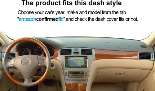 Miniatura 2 de Funda para salpicadero Fcovergurus de ajuste personalizado para Lexus ES300 ES330, protector de alfombrilla para salpicadero F116 (Beige)