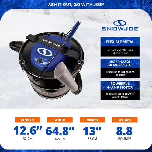 Miniatura 3 de Snow Joe ASHJ201. Aspiradora de ceniza de 4,8 Galones y 4 Amp