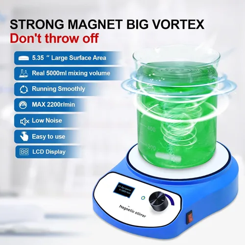 Agitador magnético de laboratorio, pantalla LCD de 101.4 fl oz, mezclador de placa digital para hogar/laboratorio, giratorio magnético para salsas